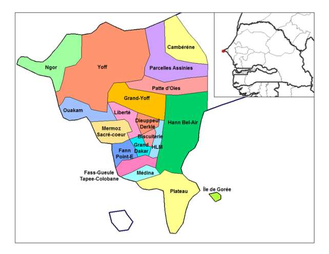 distritos del departamento de Dakar